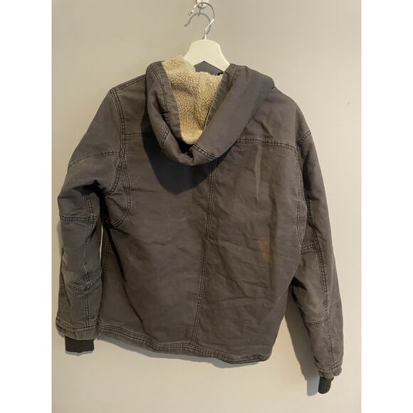 prAna Jacket Mens Small Canvas Sherpa Lined Work Jacket Chore Field Military - Picture 6 of 12